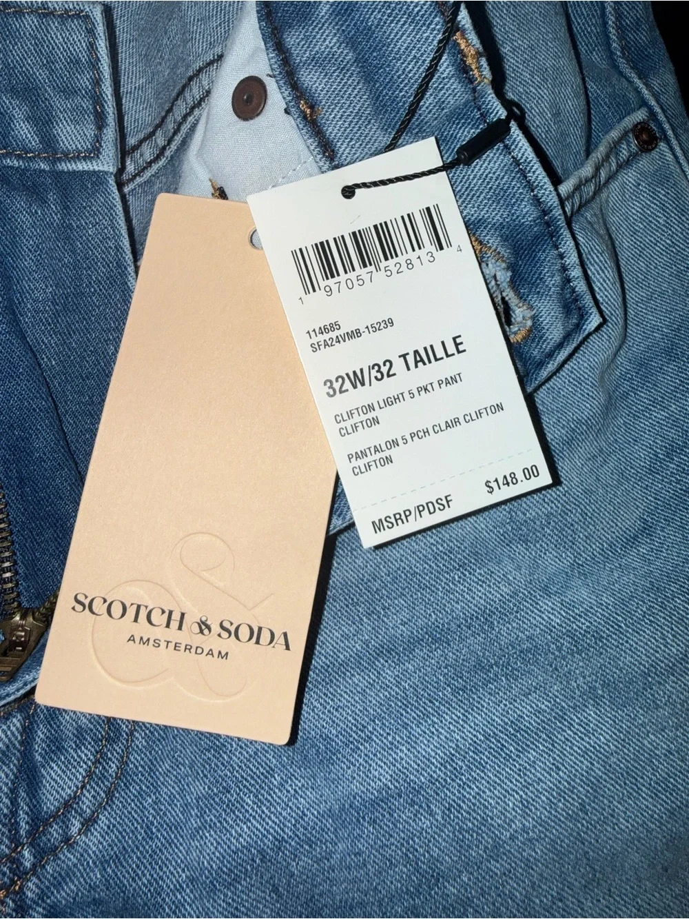 🥃 Scotch & Soda NWT Clifton Straight Fit Five-Pocket Jeans - Size 32X32